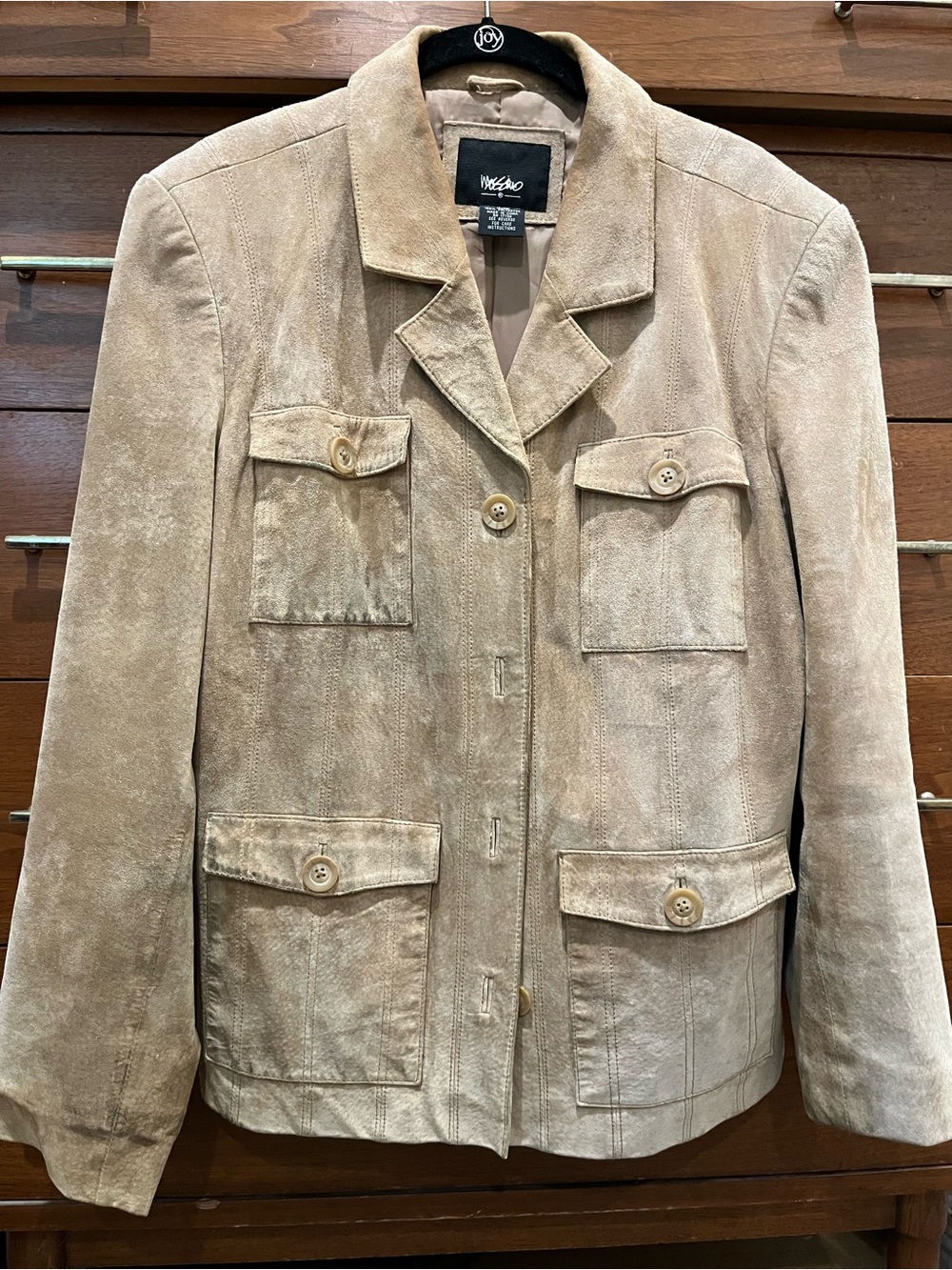 Massimo Beige Suede Four-Pocket Jacket